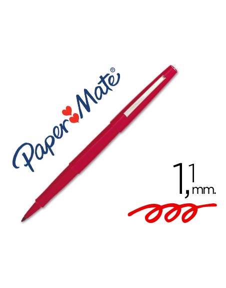 Rotulador paper mate flair original punta fibra rojo