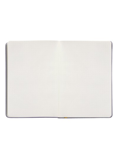 Cuaderno con gomilla antartik notes tapa dura a5 hojas puntos morado y amarillo 100 hojas 80 gr fsc