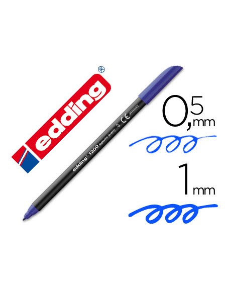 Rotulador edding punta fibra 1200 azul n.3 punta redonda 0.5 mm