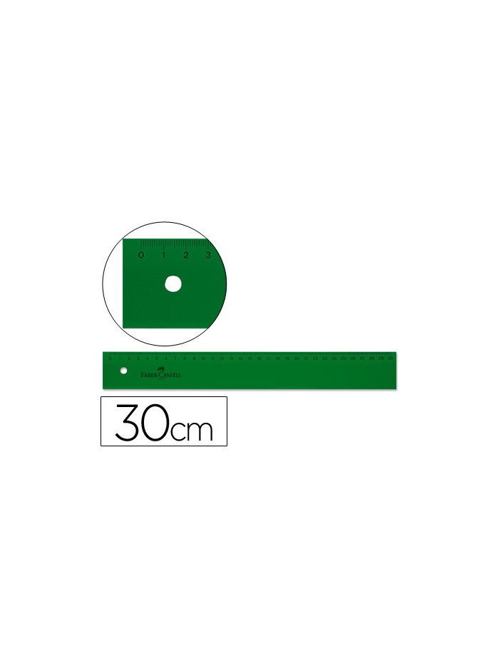 Regla faber castell 30 cm plastico verde Regla faber castell 30 cm plastico verde