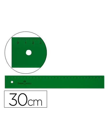 Regla faber castell 30 cm plastico verde