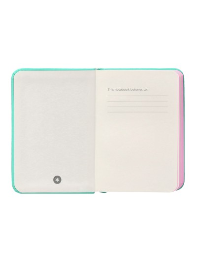 Cuaderno con gomilla antartik notes tapa dura a7 hojas lisas rosa y turquesa 80 hojas 80 gr fsc