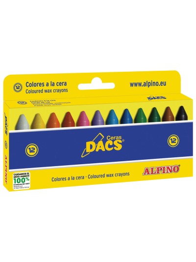 Lapices cera dacs caja de 12 colores surtidos