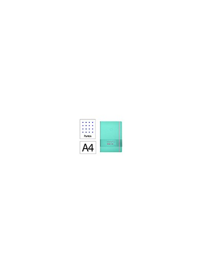 Cuaderno con gomilla antartik notes tapa dura a4 hojas puntos rosa y turquesa 100 hojas 80 gr fsc