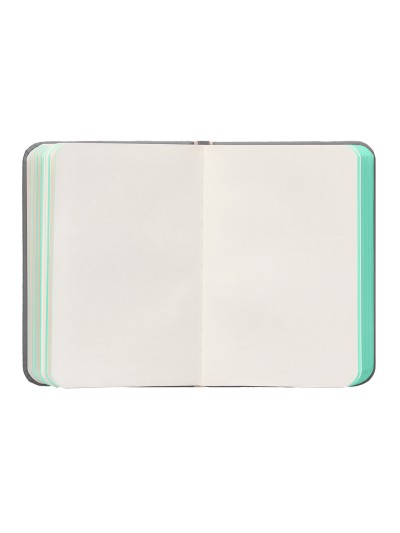 Cuaderno con gomilla antartik notes tapa dura a7 hojas lisas gris y turquesa 80 hojas 80 gr fsc