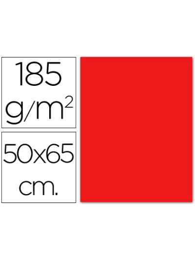 Cartulina guarro roja 50x65 cm 185 gr
