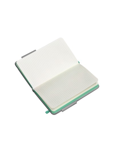 Cuaderno con gomilla antartik notes tapa dura a6 hojas rayas gris y turquesa 100 hojas 80 gr fsc