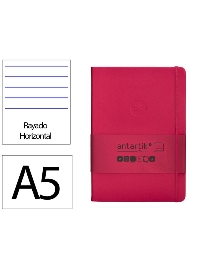 Cuaderno con gomilla antartik notes tapa dura a5 hojas rayas burdeos 100 hojas 80 gr fsc Cuaderno con gomilla antartik notes tapa dura a5 hojas rayas burdeos 100 hojas 80 gr fsc
