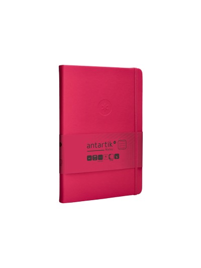 Cuaderno con gomilla antartik notes tapa dura a5 hojas rayas burdeos 100 hojas 80 gr fsc