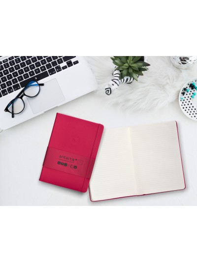 Cuaderno con gomilla antartik notes tapa dura a5 hojas rayas burdeos 100 hojas 80 gr fsc
