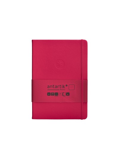 Cuaderno con gomilla antartik notes tapa dura a5 hojas lisas burdeos 100 hojas 80 gr fsc