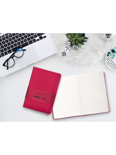 Cuaderno con gomilla antartik notes tapa dura a5 hojas lisas burdeos 100 hojas 80 gr fsc