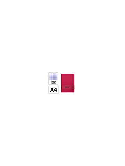 Cuaderno con gomilla antartik notes tapa dura a4 hojas cuadricula burdeos 100 hojas 80 gr fsc
