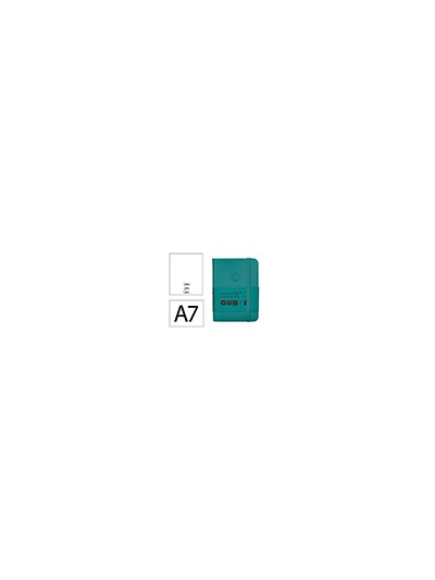 Cuaderno con gomilla antartik notes tapa dura a7 hojas lisas verde aguamarina 80 hojas 80 gr fsc