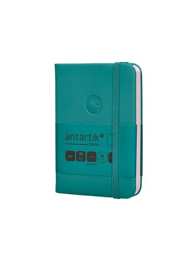 Cuaderno con gomilla antartik notes tapa dura a7 hojas lisas verde aguamarina 80 hojas 80 gr fsc
