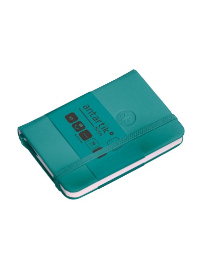 Cuaderno con gomilla antartik notes tapa dura a7 hojas lisas verde aguamarina 80 hojas 80 gr fsc