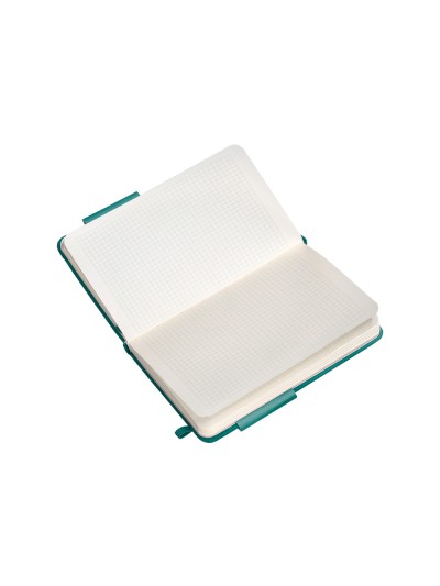 Cuaderno con gomilla antartik notes tapa dura a6 hojas cuadricula verde aguamarina 100 hojas 80 gr