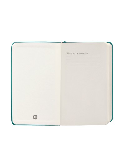 Cuaderno con gomilla antartik notes tapa dura a6 hojas lisas verde aguamarina 100 hojas 80 gr fsc