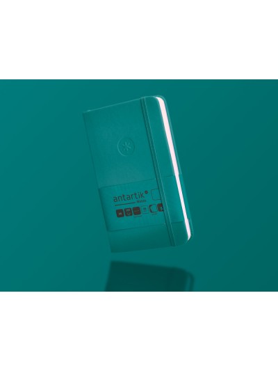Cuaderno con gomilla antartik notes tapa dura a6 hojas lisas verde aguamarina 100 hojas 80 gr fsc