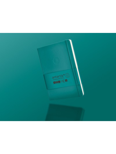 Cuaderno con gomilla antartik notes tapa dura a5 hojas cuadricula verde aguamarina 100 hojas 80 gr