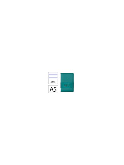 Cuaderno con gomilla antartik notes tapa dura a5 hojas rayas verde aguamarina 100 hojas 80 gr fsc