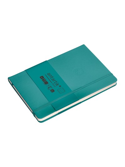 Cuaderno con gomilla antartik notes tapa dura a5 hojas rayas verde aguamarina 100 hojas 80 gr fsc