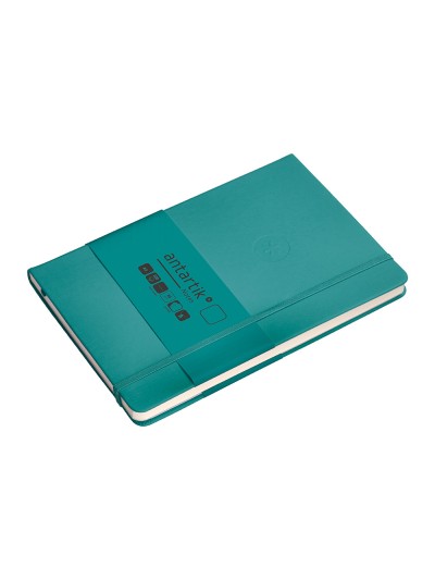Cuaderno con gomilla antartik notes tapa dura a5 hojas lisas verde aguamarina 100 hojas 80 gr fsc
