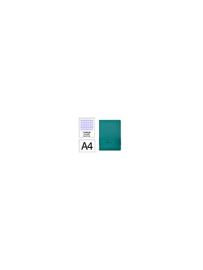 Cuaderno con gomilla antartik notes tapa dura a4 hojas cuadricula verde aguamarina 100 hojas 80 gr