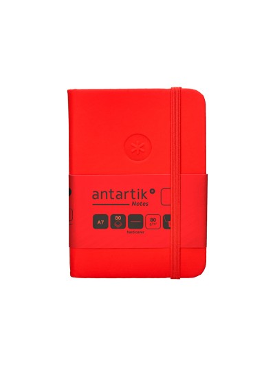 Cuaderno con gomilla antartik notes tapa dura a7 hojas lisas rojo 80 hojas 80 gr fsc