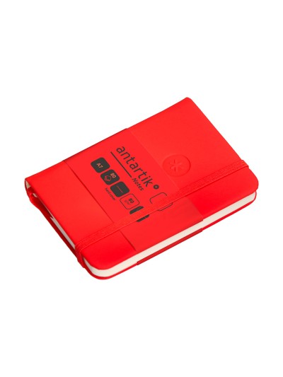 Cuaderno con gomilla antartik notes tapa dura a7 hojas lisas rojo 80 hojas 80 gr fsc