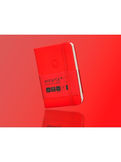 Cuaderno con gomilla antartik notes tapa dura a7 hojas lisas rojo 80 hojas 80 gr fsc