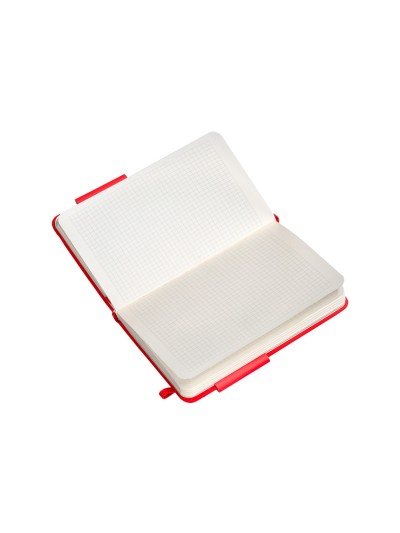 Cuaderno con gomilla antartik notes tapa dura a6 hojas cuadricula rojo 100 hojas 80 gr fsc