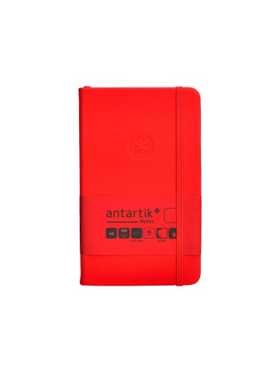 Cuaderno con gomilla antartik notes tapa dura a6 hojas lisas rojo 100 hojas 80 gr fsc