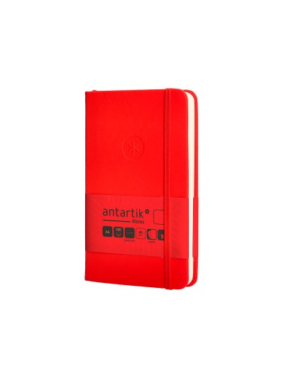 Cuaderno con gomilla antartik notes tapa dura a6 hojas lisas rojo 100 hojas 80 gr fsc