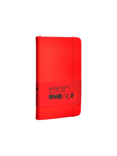 Cuaderno con gomilla antartik notes tapa dura a6 hojas lisas rojo 100 hojas 80 gr fsc