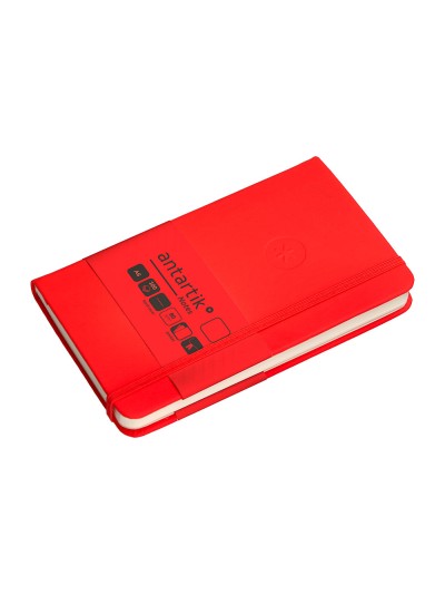 Cuaderno con gomilla antartik notes tapa dura a6 hojas lisas rojo 100 hojas 80 gr fsc