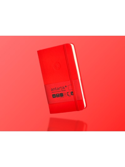 Cuaderno con gomilla antartik notes tapa dura a6 hojas lisas rojo 100 hojas 80 gr fsc