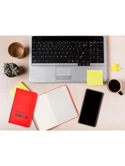 Cuaderno con gomilla antartik notes tapa dura a6 hojas lisas rojo 100 hojas 80 gr fsc
