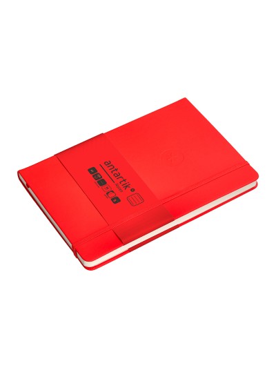 Cuaderno con gomilla antartik notes tapa dura a5 hojas rayas rojo 100 hojas 80 gr fsc