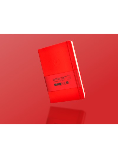 Cuaderno con gomilla antartik notes tapa dura a5 hojas rayas rojo 100 hojas 80 gr fsc