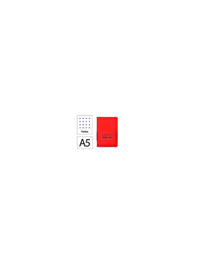 Cuaderno con gomilla antartik notes tapa dura a5 hojas puntos rojo 100 hojas 80 gr fsc