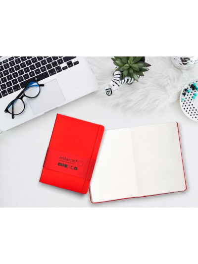 Cuaderno con gomilla antartik notes tapa dura a5 hojas lisas rojo 100 hojas 80 gr fsc