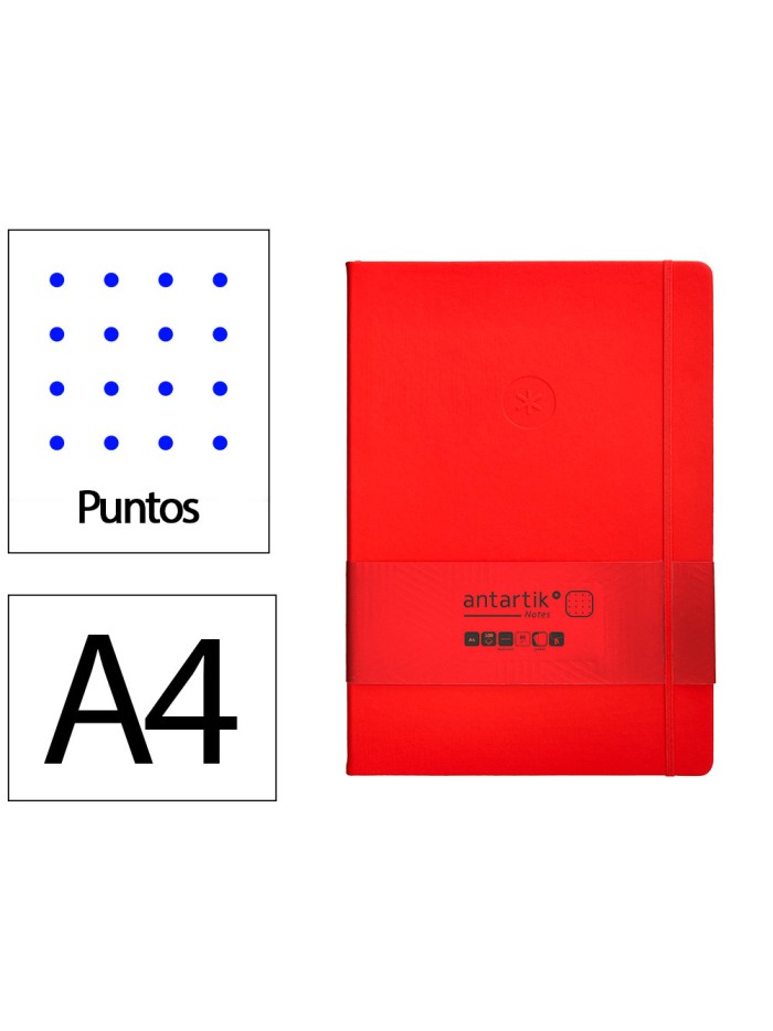 Cuaderno con gomilla antartik notes tapa dura a4 hojas puntos rojo 100 hojas 80 gr fsc Cuaderno con gomilla antartik notes tapa dura a4 hojas puntos rojo 100 hojas 80 gr fsc