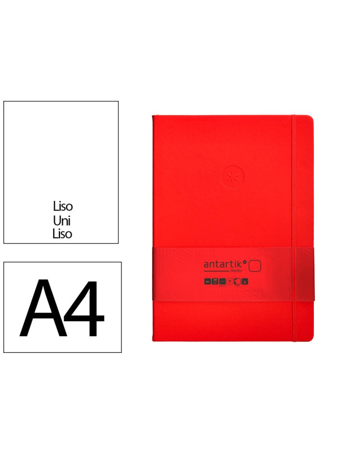 Cuaderno con gomilla antartik notes tapa dura a4 hojas lisas rojo 100 hojas 80 gr fsc Cuaderno con gomilla antartik notes tapa dura a4 hojas lisas rojo 100 hojas 80 gr fsc