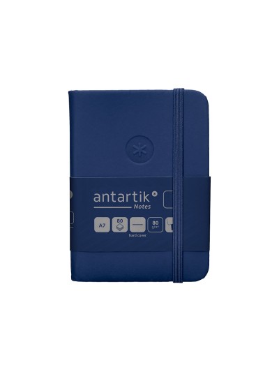 Cuaderno con gomilla antartik notes tapa dura a7 hojas lisas azul marino 80 hojas 80 gr fsc