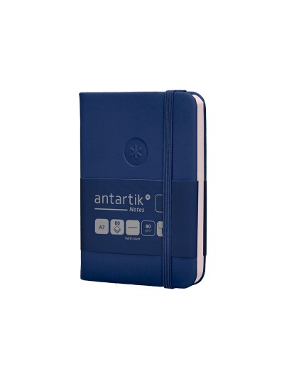 Cuaderno con gomilla antartik notes tapa dura a7 hojas lisas azul marino 80 hojas 80 gr fsc