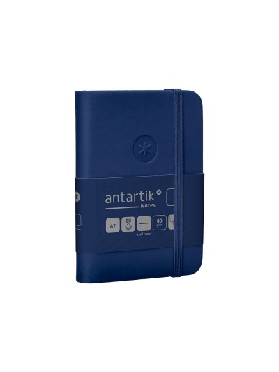 Cuaderno con gomilla antartik notes tapa dura a7 hojas lisas azul marino 80 hojas 80 gr fsc