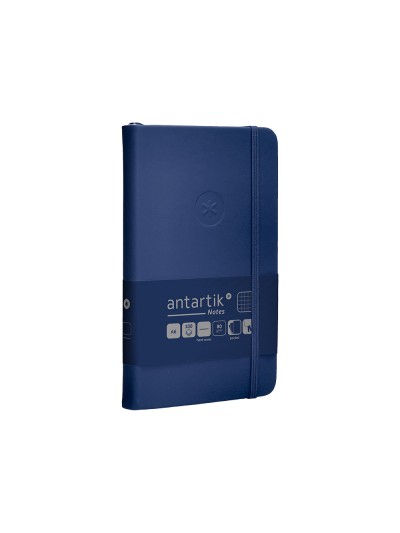 Cuaderno con gomilla antartik notes tapa dura a6 hojas cuadricula azul marino 100 hojas 80 gr fsc