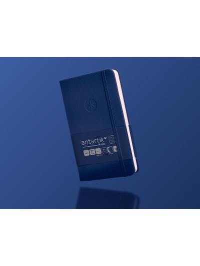 Cuaderno con gomilla antartik notes tapa dura a6 hojas cuadricula azul marino 100 hojas 80 gr fsc