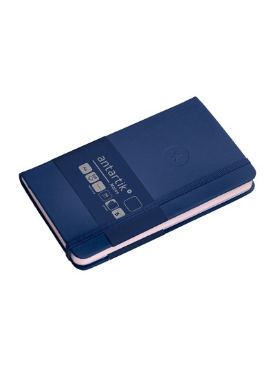 Cuaderno con gomilla antartik notes tapa dura a6 hojas rayas azul marino 100 hojas 80 gr fsc